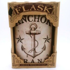 Trixie & Milo "Anchor Brand" Flask 8oz Stainless Steel Screw-on Cap Drink Holder